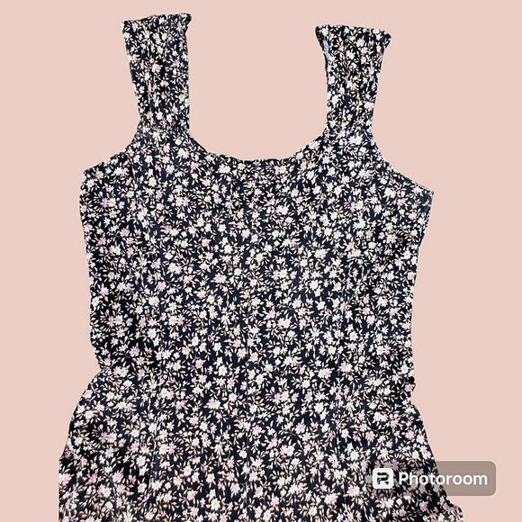 SOLD Vintage 90s y2k ditsy floral print flared romper jumpsuit - Picture 12 of 13